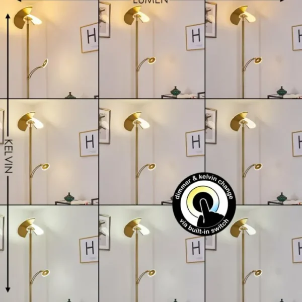 hofstein Lampadaire Cazis LED Laiton, 2 lumières* Lampes Modernes