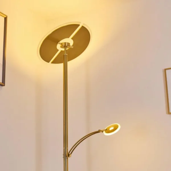 hofstein Lampadaire Cazis LED Laiton, 2 lumières* Lampes Modernes