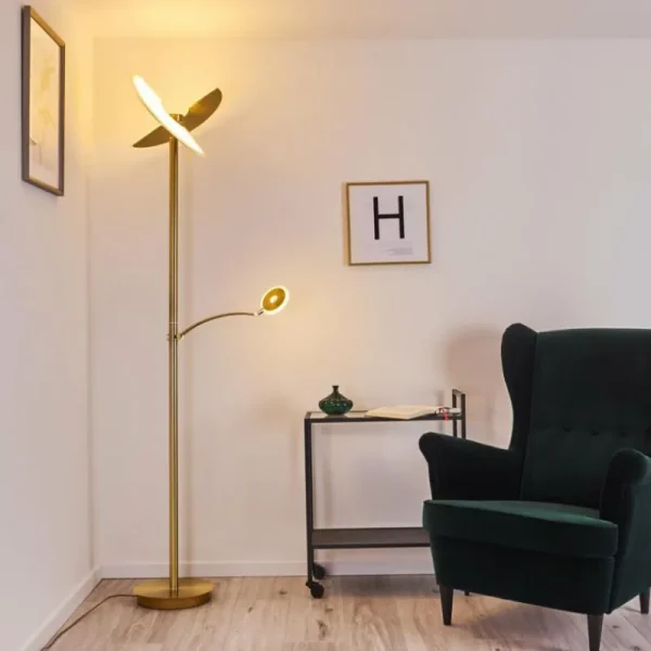 hofstein Lampadaire Cazis LED Laiton, 2 lumières* Lampes Modernes