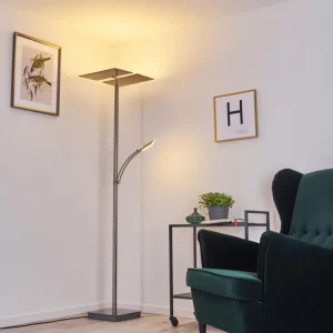 hofstein Lampadaire Cazis LED Nickel mat, 3 lumières* Lampes Modernes