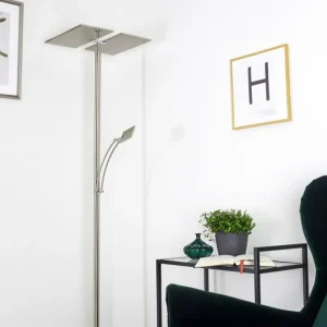 hofstein Lampadaire Cazis LED Nickel mat, 3 lumières* Lampes Modernes