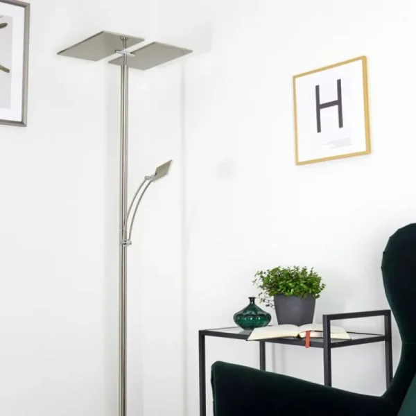 hofstein Lampadaire Cazis LED Nickel mat, 3 lumières* Lampes Modernes