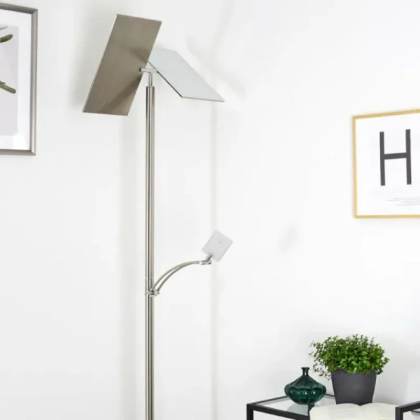 hofstein Lampadaire Cazis LED Nickel mat, 3 lumières* Lampes Modernes