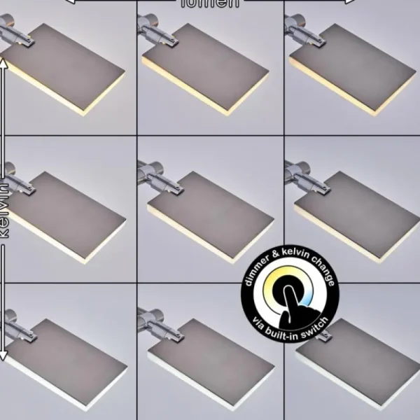 hofstein Lampadaire Cazis LED Nickel mat, 3 lumières* Lampes Modernes