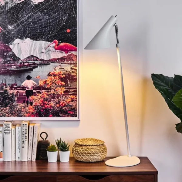 hofstein Lampadaire Corralcay Chrome, Blanc, 1 lumière* Lampes Modernes