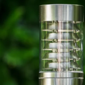 hofstein Lampadaire Dakar Acier inoxydable, 1 lumière, Détecteur de mouvement* Lampes Modernes