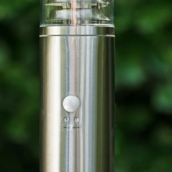 hofstein Lampadaire Dakar Acier inoxydable, 1 lumière, Détecteur de mouvement* Lampes Modernes