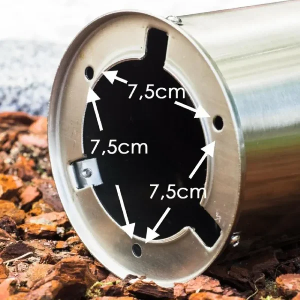 hofstein Lampadaire Dakar Acier inoxydable, 1 lumière, Détecteur de mouvement* Lampes Modernes