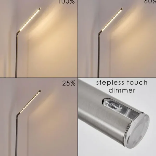 hofstein Lampadaire Deje LED Nickel mat, 1 lumière* Lampes Modernes