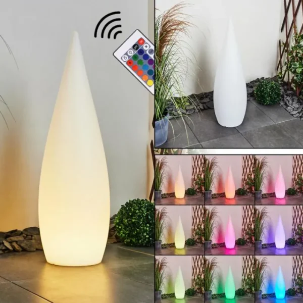hofstein Lampadaire d'extérieur Bouilli LED Blanc, 1 lumière, Télécommandes, Changeur de couleurs* Lampes Modernes
