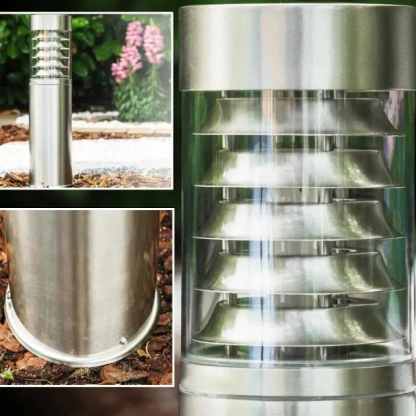 hofstein Lampadaire d'extérieur Dakar Acier inoxydable, 1 lumière* Lampes Modernes