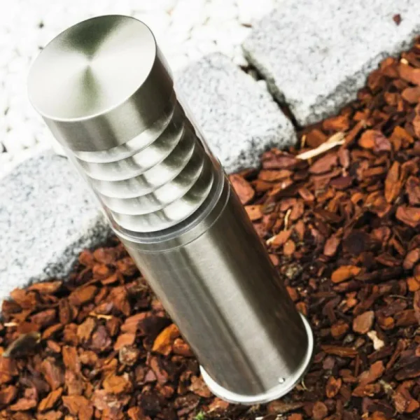 hofstein Lampadaire d'extérieur Dakar Acier inoxydable, 1 lumière* Lampes Modernes