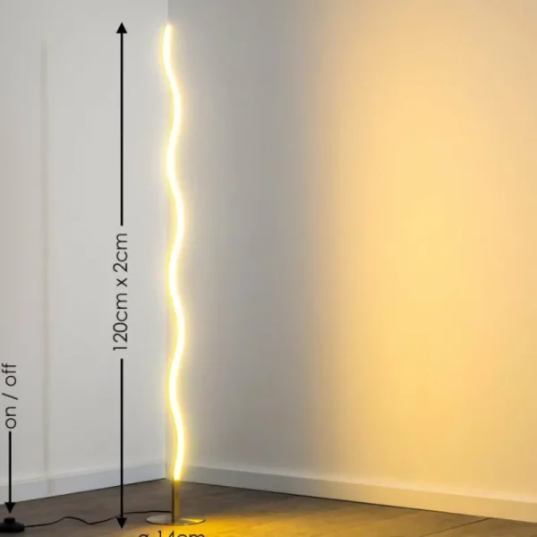 hofstein Lampadaire Dillon LED Nickel mat, 1 lumière* Lampes Modernes