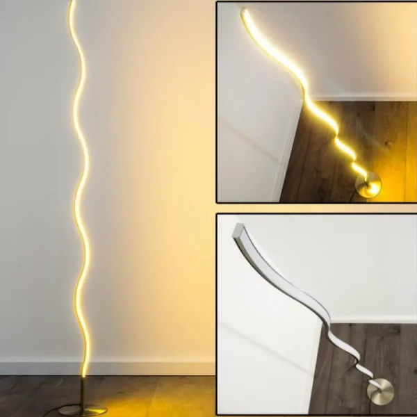 hofstein Lampadaire Dillon LED Nickel mat, 1 lumière* Lampes Modernes