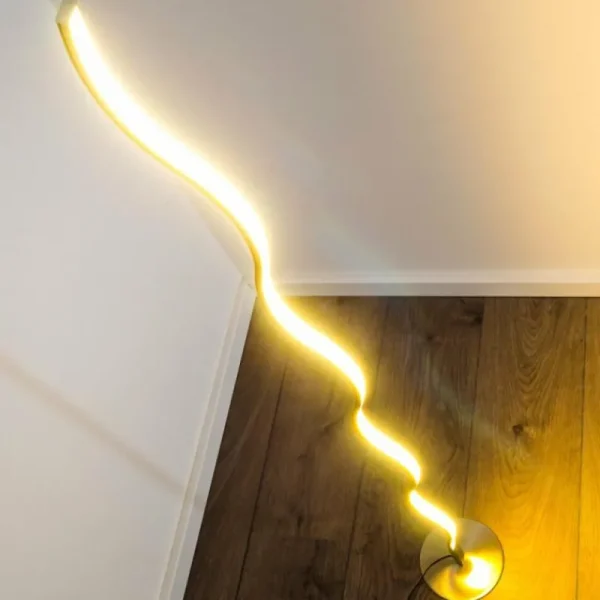 hofstein Lampadaire Dillon LED Nickel mat, 1 lumière* Lampes Modernes