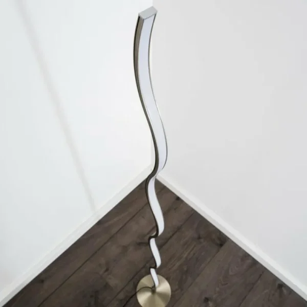 hofstein Lampadaire Dillon LED Nickel mat, 1 lumière* Lampes Modernes