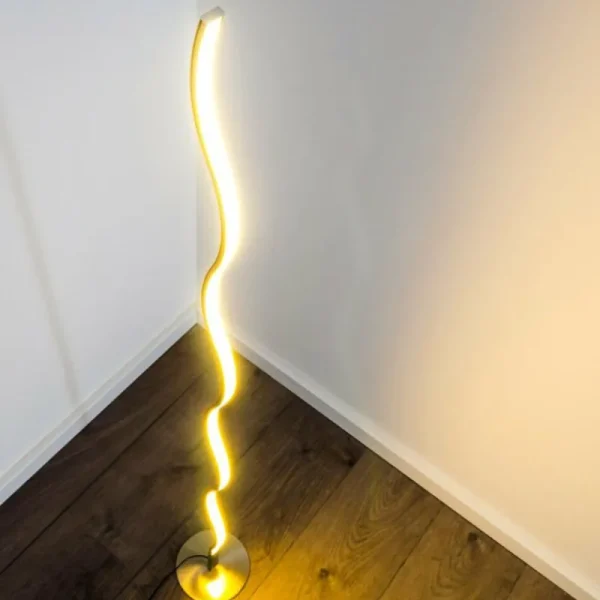 hofstein Lampadaire Dillon LED Nickel mat, 1 lumière* Lampes Modernes