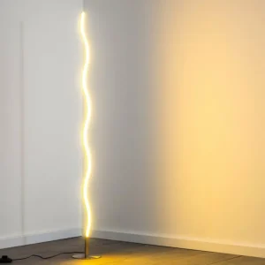 hofstein Lampadaire Dillon LED Nickel mat, 1 lumière* Lampes Modernes