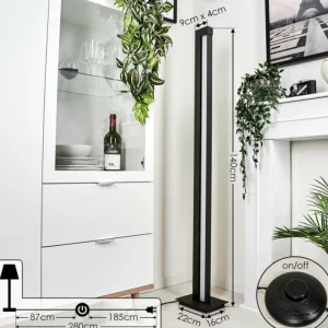 hofstein Lampadaire Dubuisson LED Anthracite, 1 lumière, Télécommandes* Lampes Modernes