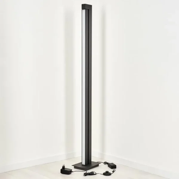 hofstein Lampadaire Dubuisson LED Anthracite, 1 lumière, Télécommandes* Lampes Modernes