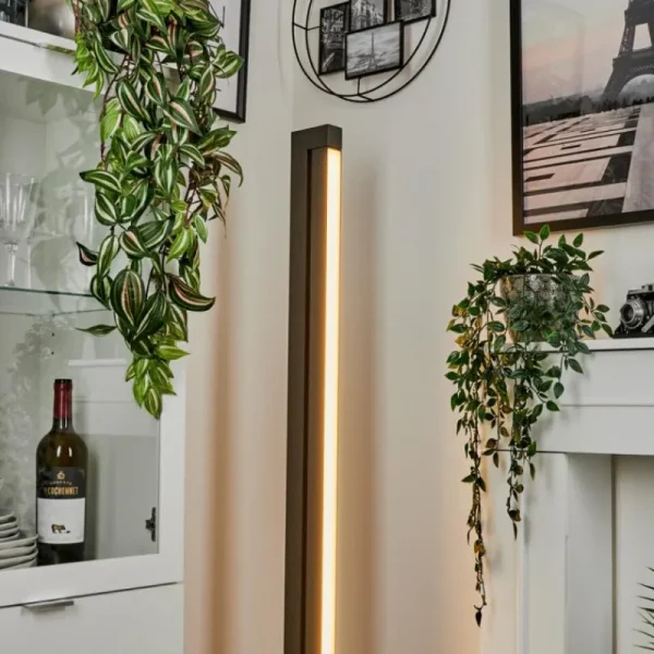 hofstein Lampadaire Dubuisson LED Anthracite, 1 lumière, Télécommandes* Lampes Modernes