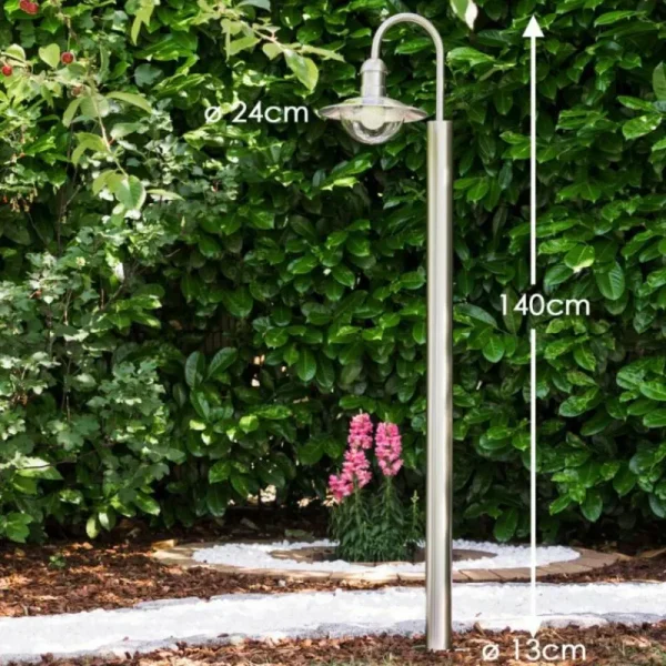 hofstein Lampadaire extérieur Elima Acier inoxydable, 1 lumière* Lampes Modernes
