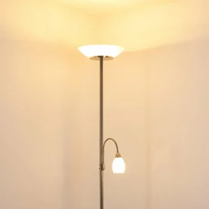 hofstein Lampadaire Gismaro Nickel mat, 3 lumières* Lampes Modernes