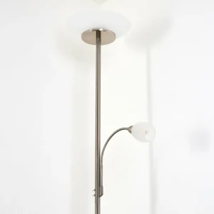 hofstein Lampadaire Gismaro Nickel mat, 3 lumières* Lampes Modernes