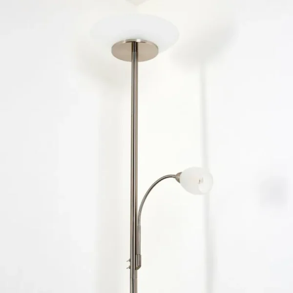 hofstein Lampadaire Gismaro Nickel mat, 3 lumières* Lampes Modernes