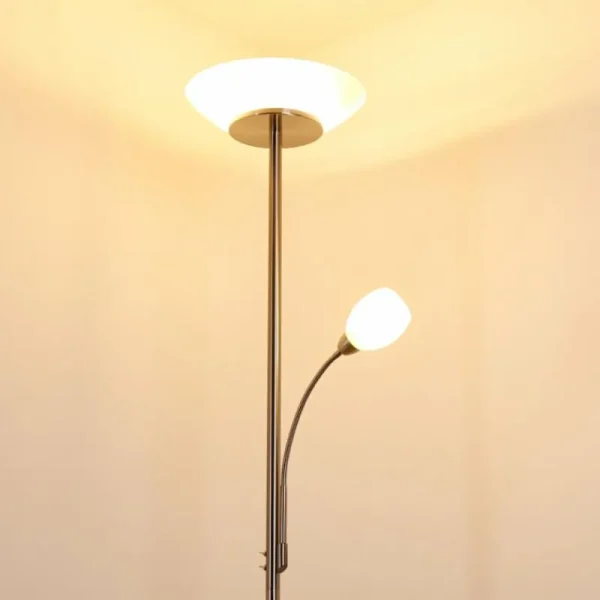 hofstein Lampadaire Gismaro Nickel mat, 3 lumières* Lampes Modernes