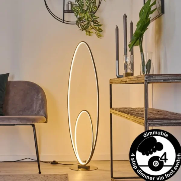 hofstein Lampadaire Harpeth LED Gris, 1 lumière* Lampes Modernes