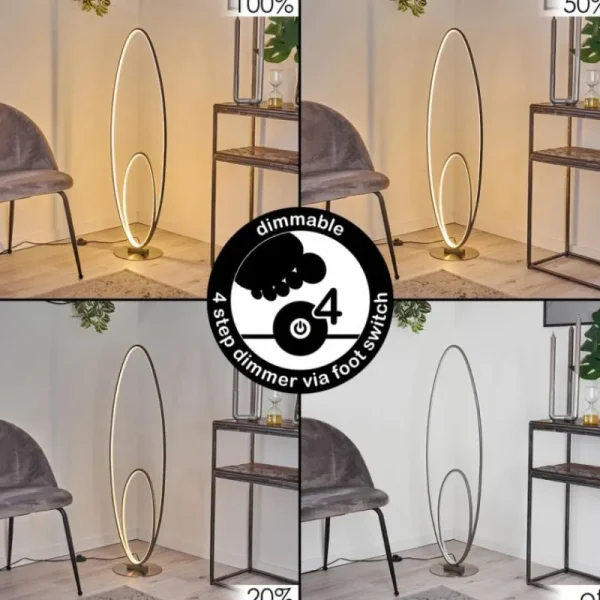 hofstein Lampadaire Harpeth LED Gris, 1 lumière* Lampes Modernes