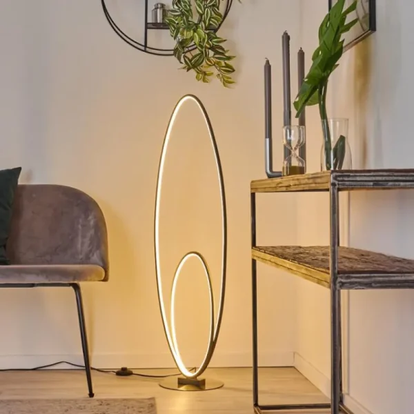 hofstein Lampadaire Harpeth LED Gris, 1 lumière* Lampes Modernes