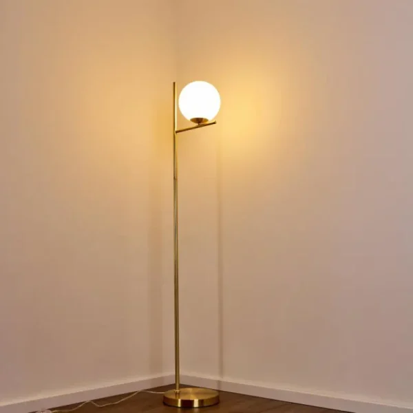 hofstein Lampadaire Hogatza Laiton, 1 lumière* Lampes En Verre