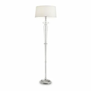 Luminaires Ideallux Lampadaire Ideal Lux FORCOLA Chrome, Transparent, 1 lumière* Lampes En Verre