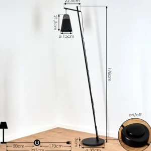 hofstein Lampadaire Juvansbo Noir, 1 lumière* Lampes Modernes