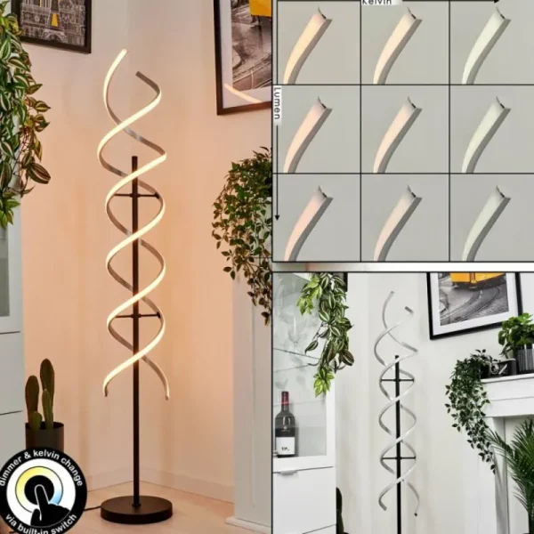 hofstein Lampadaire Khovet LED Noir, 1 lumière* Lampes Modernes