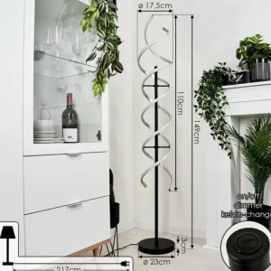 hofstein Lampadaire Khovet LED Noir, 1 lumière* Lampes Modernes