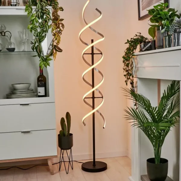 hofstein Lampadaire Khovet LED Noir, 1 lumière* Lampes Modernes