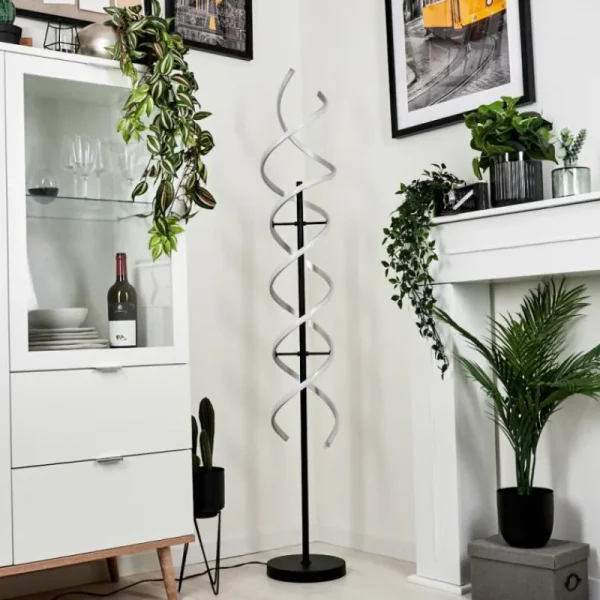 hofstein Lampadaire Khovet LED Noir, 1 lumière* Lampes Modernes