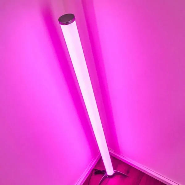 hofstein Lampadaire LED RGB Globo ROCKY Argenté, 1 lumière, Télécommandes, Changeur de couleurs* Lampes Modernes