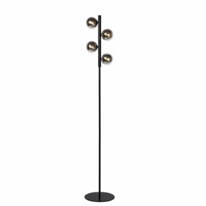 Luminaires Lucide Lampadaire Lucide TYCHO Noir, 4 lumières* Lampes En Verre