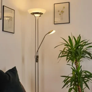 hofstein Lampadaire Mairoa LED Nickel mat, 2 lumières* Lampes Modernes