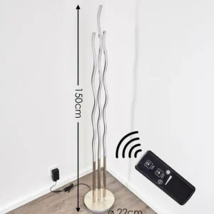 hofstein Lampadaire Mapleton LED Nickel mat, 3 lumières, Télécommandes* Lampes Modernes