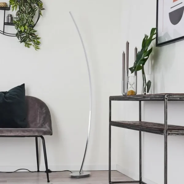 hofstein Lampadaire Nagu LED Nickel mat, 1 lumière* Lampes Modernes