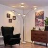 hofstein Lampadaire Nikkala Chrome, Blanc, 5 lumières* Lampes En Verre