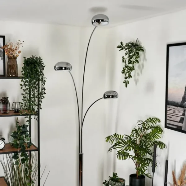 hofstein Lampadaire Nikkala Chrome, 3 lumières* Lampes Modernes