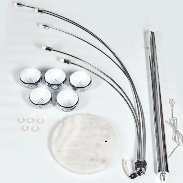 hofstein Lampadaire Nikkala Chrome, Blanc, 5 lumières* Lampes En Verre