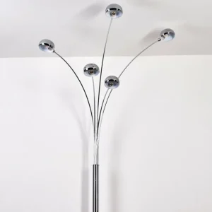 hofstein Lampadaire Nikkala Chrome, Blanc, 5 lumières* Lampes En Verre