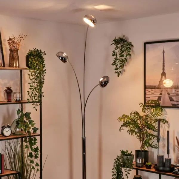 hofstein Lampadaire Nikkala Chrome, 3 lumières* Lampes Modernes